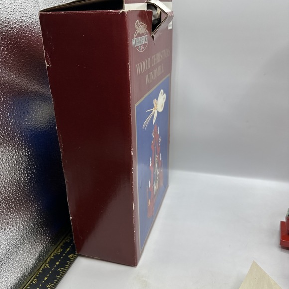 Santa's  Workbench Wood Windmill Christmas Nativity Pyramid 3 Tier Carousel - Picture 16 of 16